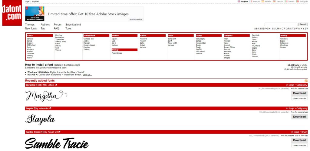 dafont-screenshot