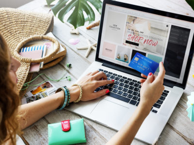 young woman using tablet for e-commerce