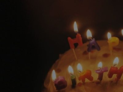 birthday cake with candle