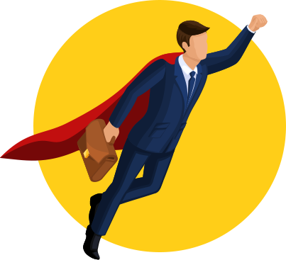 vector of man in suit flying