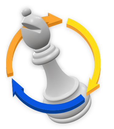 bishop chess piece  with cycle icon