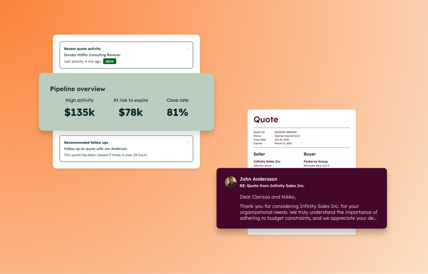 Digital quote and sales pipeline overview optimized by a HubSpot agency Philippines to show high activity and close rates.